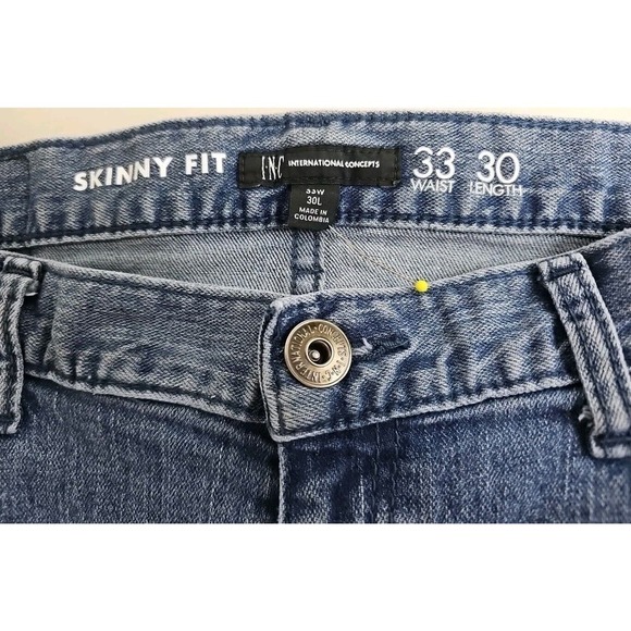 International Concepts~Men's 33×30~ Light Blue Denim Destructed Skinny Fit Jeans - Picture 2 of 9